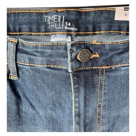 WOMEN'S TIME TRU Bootcut BOOTCUT rodeo country jean denim wide leg cropped 14. - Picture 2 of 8